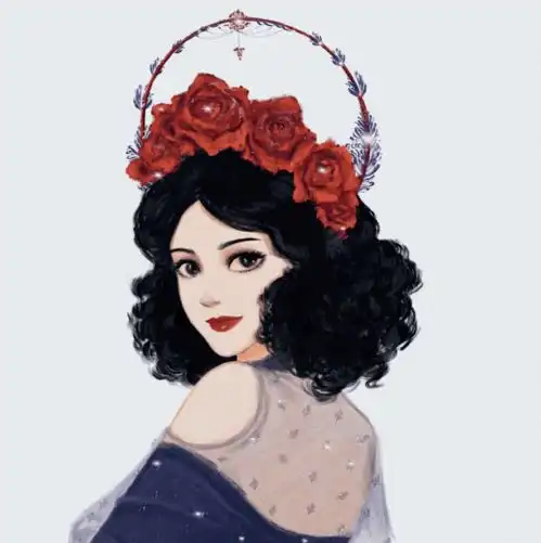 马克笔手绘清新唯美风格,迪士尼公主头像