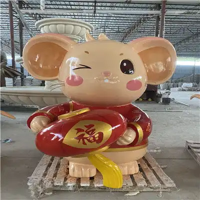 可爱的卡通猪头像玻璃钢