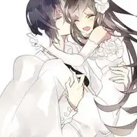 男的穿白衬衣女的穿白裙子动漫情侣头像