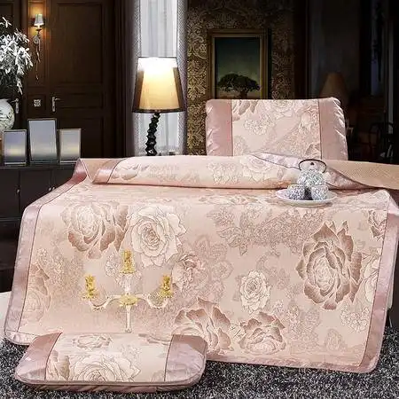 逸轩家纺加厚透气生态冰丝席子空调凉席三件套一花独放图片大全邮乐官方网站