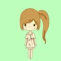 盘腿坐着的动画女孩头像