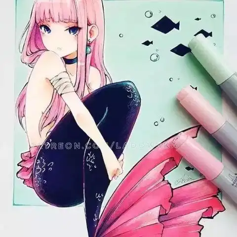 90后美女的小清新动漫手绘,不可错过