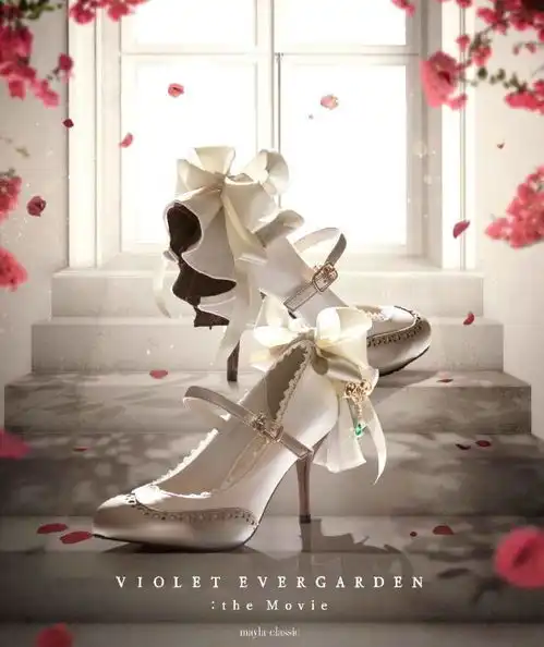 紫罗兰永恒花园xmaylaclassic联动高跟鞋,白金配色很好看