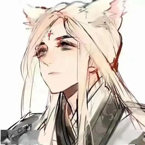 白色系二次元男生头像忍