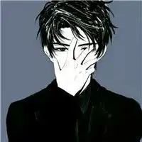 黑白卡通头像手绘悲伤