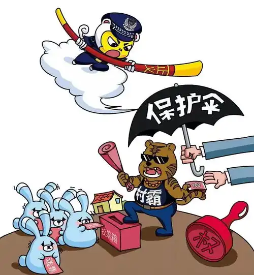 卡通漫画头像扫黑除恶