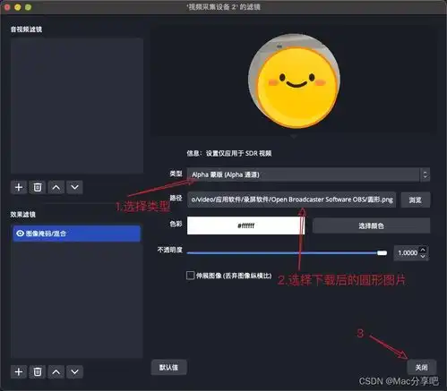 obs录屏软件录制圆形头像画中画,设置卡通人像保姆级教程,有步骤图,建议收藏