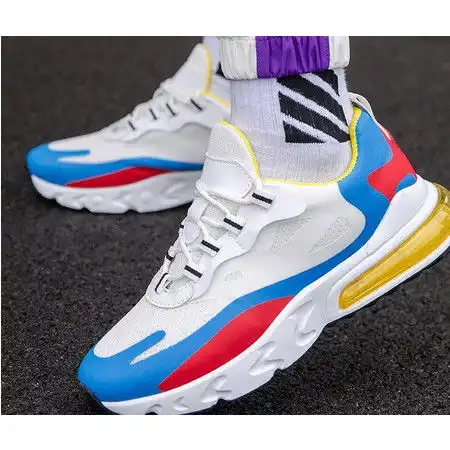 zw气垫飞织运动鞋潮流跑步鞋ins老爹鞋透气拼色男士休闲男鞋子