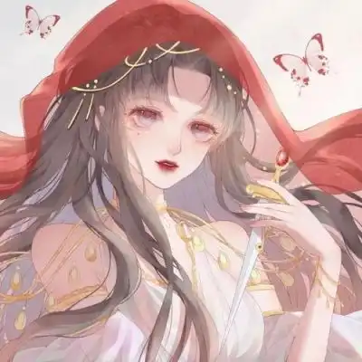 红色系列女生头像动漫古