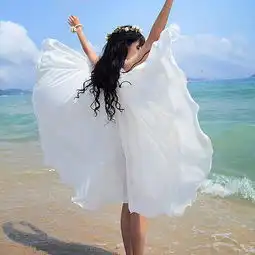 2013夏季新款海滩裙纯色v领不规则燕尾裙雪纺