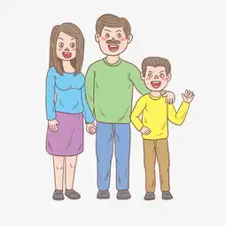 旅游一家三口照相留念手绘卡通图片素材其他格式下载动漫人物大全