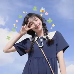 手绘治愈系头像女女生
