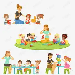 卡通风格老师与学生插图素材图片免费下载高清png千库网图片编号9170575