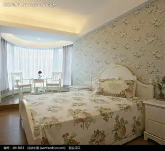 豪华时尚卧室里的双人床图片素材图片环境图片1043893