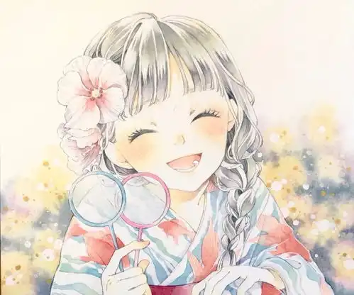 二次元少女水彩插画我爱了马上去画必须来收啊清新氧气系神仙临摹模板