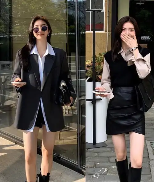 初秋也要做个酷girl这些黑色系穿搭太高级,气场一米八