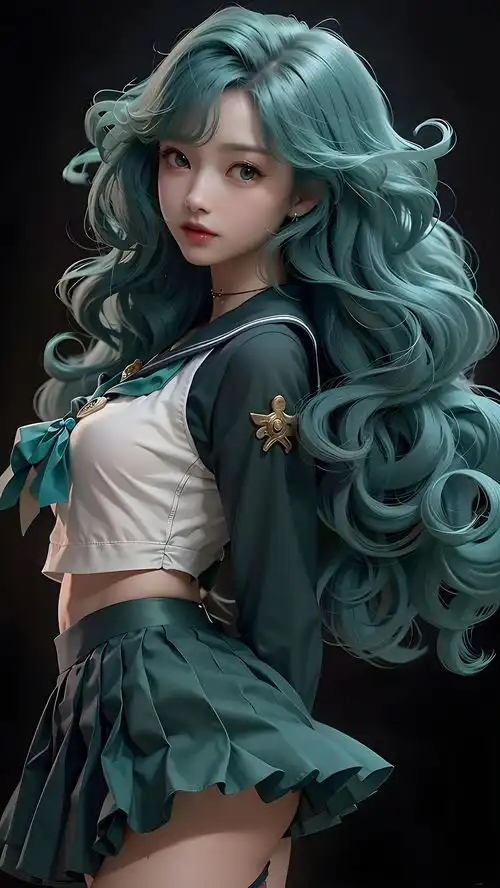 ai绘画壁纸绿色系美女态aiart