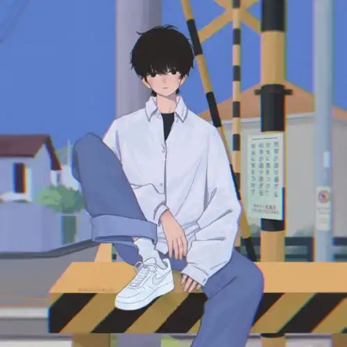 蓝色系动漫男头背景图