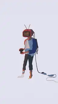 蓝色背景日系原宿风女生插画苹果手机高清壁纸750x1334爱思助手