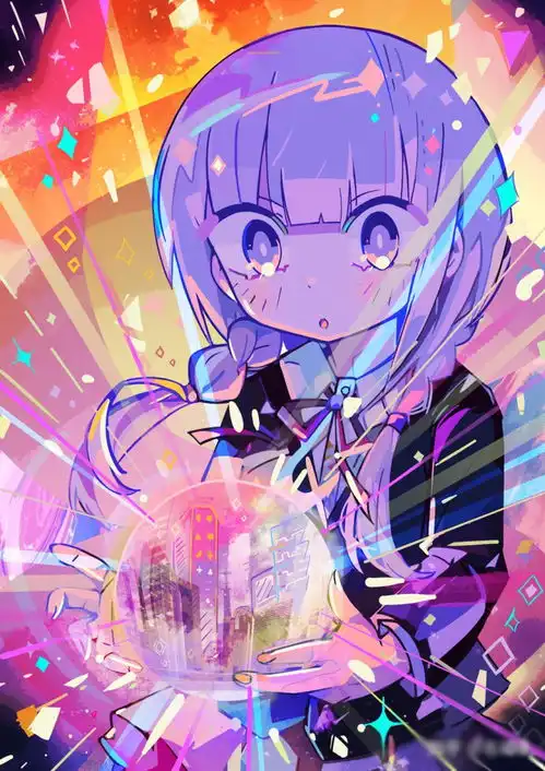 卡通涂鸦风的q版美少女插画,人物造型很具鲜明的个性