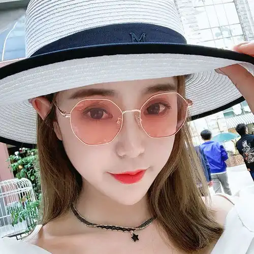 墨镜女ins网红同款太阳眼镜多边形发光防紫外线小脸学生ins偏光潮