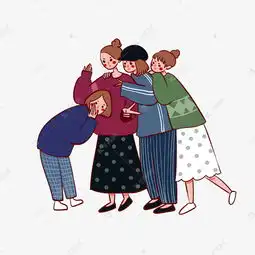 手绘卡通矢量简约3.8女生节可爱女生姐妹团素材图片免费下载高清psd千库网图片编号11844747