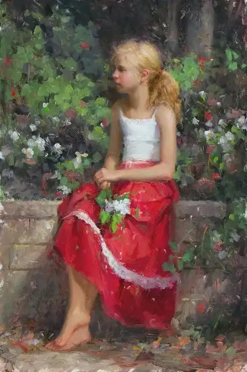 阳光下那些美丽女子当代画家布莱斯印象派人物油画作品专辑