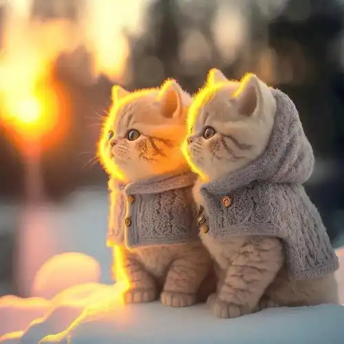 可爱猫咪头像系列之当然要成双成对哇