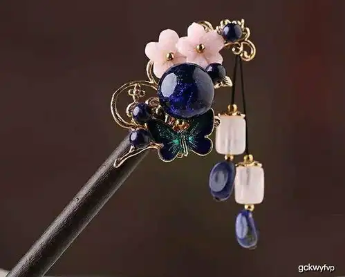 12星座专属古风发簪水瓶座是紫色花,双子座是红色玛瑙石