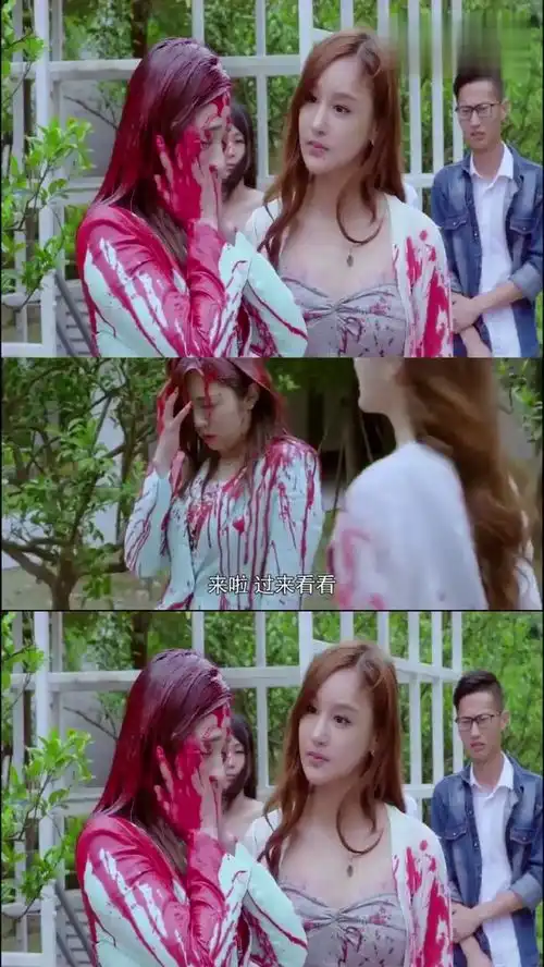 恶毒女用红油漆泼美女,闺蜜下一秒的动作,让众人吓傻了