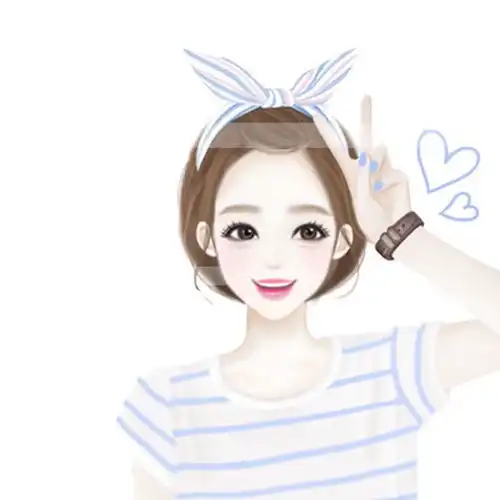 波波头卡通女生头像插画