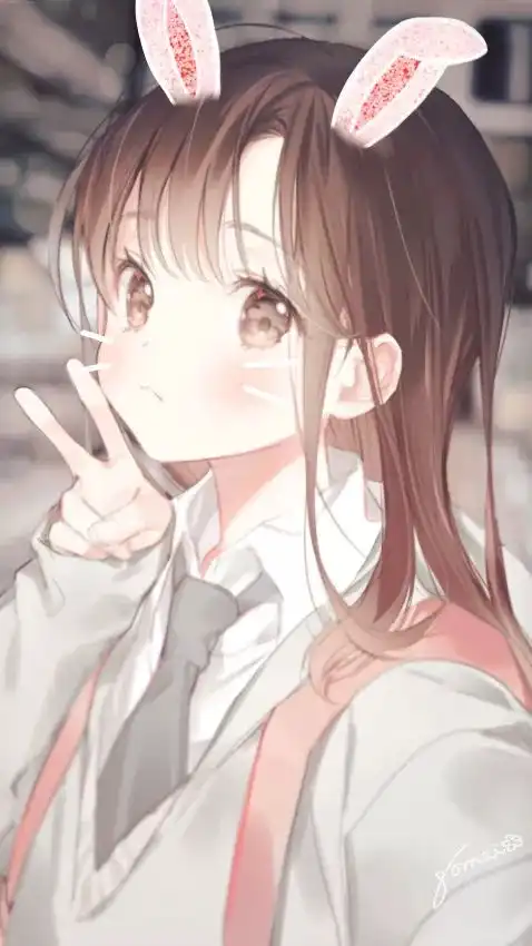二次元少女可爱粉红系画