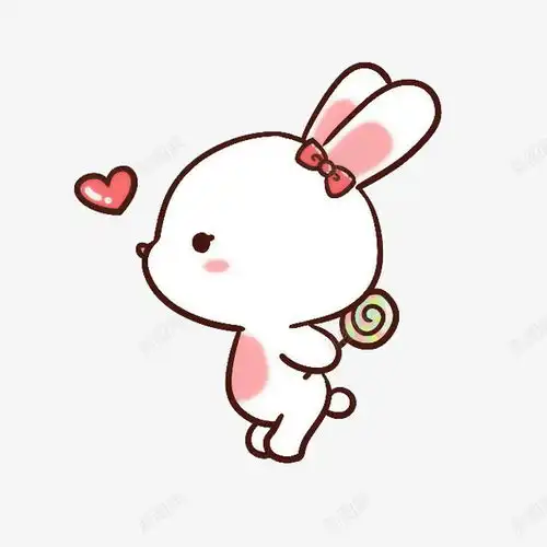 卡通图案小兔子创意素材棒棒糖素材