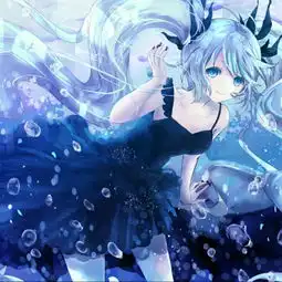 二次元头像冰蓝系女生图