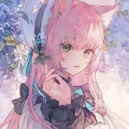 动漫少女头像粉色