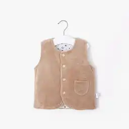 彩婴房婴儿马甲春秋儿童坎肩男童纯棉新生儿衣服马夹女童宝宝秋装背心咖色80cm蜜芽,中国领先的进口母婴限时特卖商城