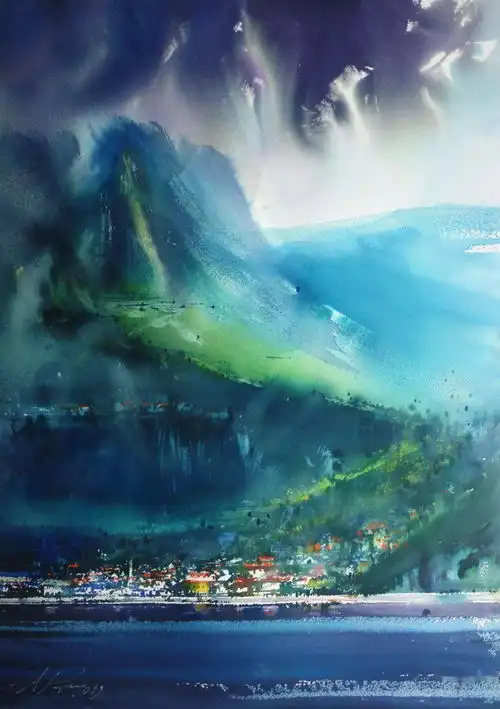超诗意的治愈系水彩画,看完感觉世界都温柔了