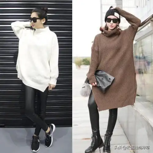 牛仔裤天天穿一点都不洋气来条时髦又霸气的皮裤,美得很吸睛