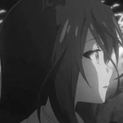 黑白卡通头像女丧