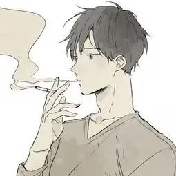 动漫男生头像抽烟系列
