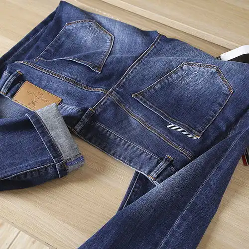 汤河店男装设计感薄款水洗蓝色牛仔裤男微弹力男生裤子潮a