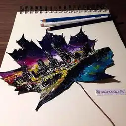 一片落叶图片卡通头像画