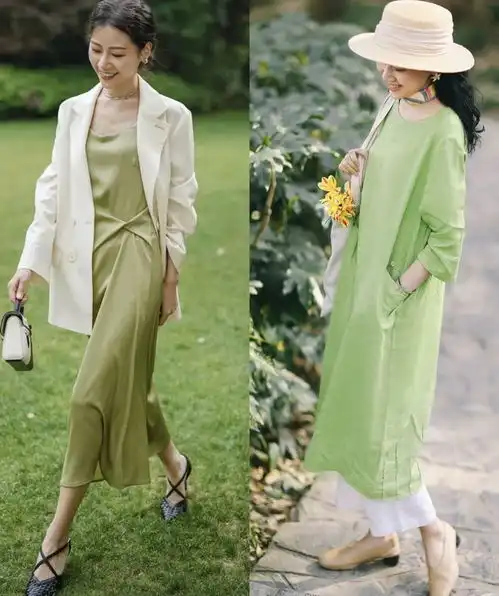 绿色才是30女人的气质色,学会搭配公式,才能高级又减龄