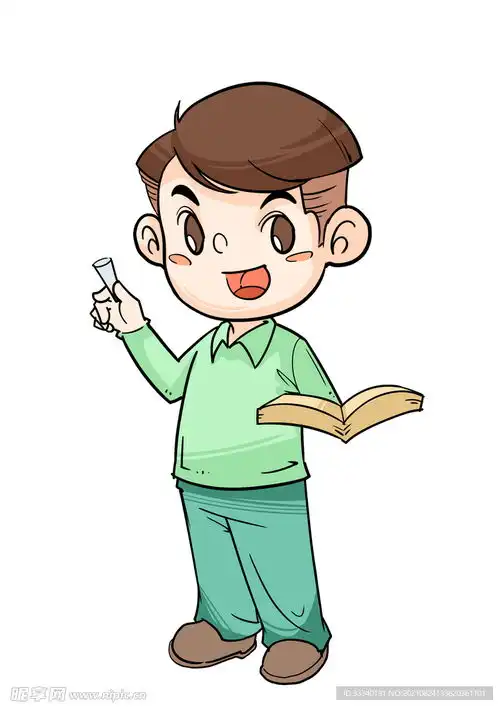 正在讲课的卡通老师设计图psd分层素材