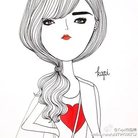 kapi头像长发系列二来自泰国插画师复古堆糖,美好生活研究所