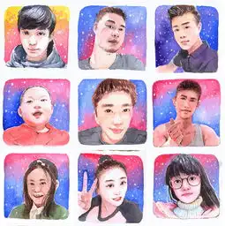 banana的水彩头像同一片星空下的你们