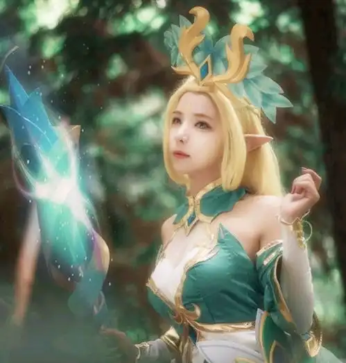 王者荣耀精灵公主真人cos,图2相当有料,图4宛如圣女