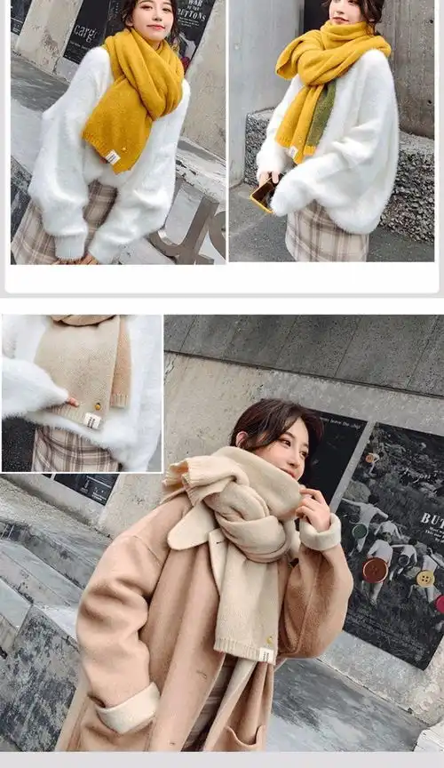 围巾女秋冬季韩版百搭学生软妹加厚情侣日系毛线ins少女心围脖男