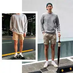 第一次觉得,穿上工装短裤的170比180的身高好看太多了