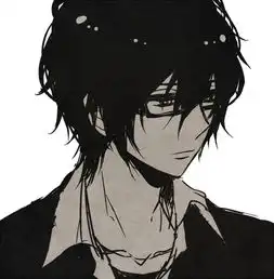 猫系动漫头像男黑色背景